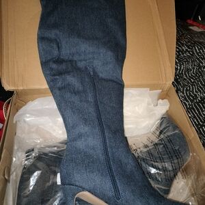 New knee high Denim Boot